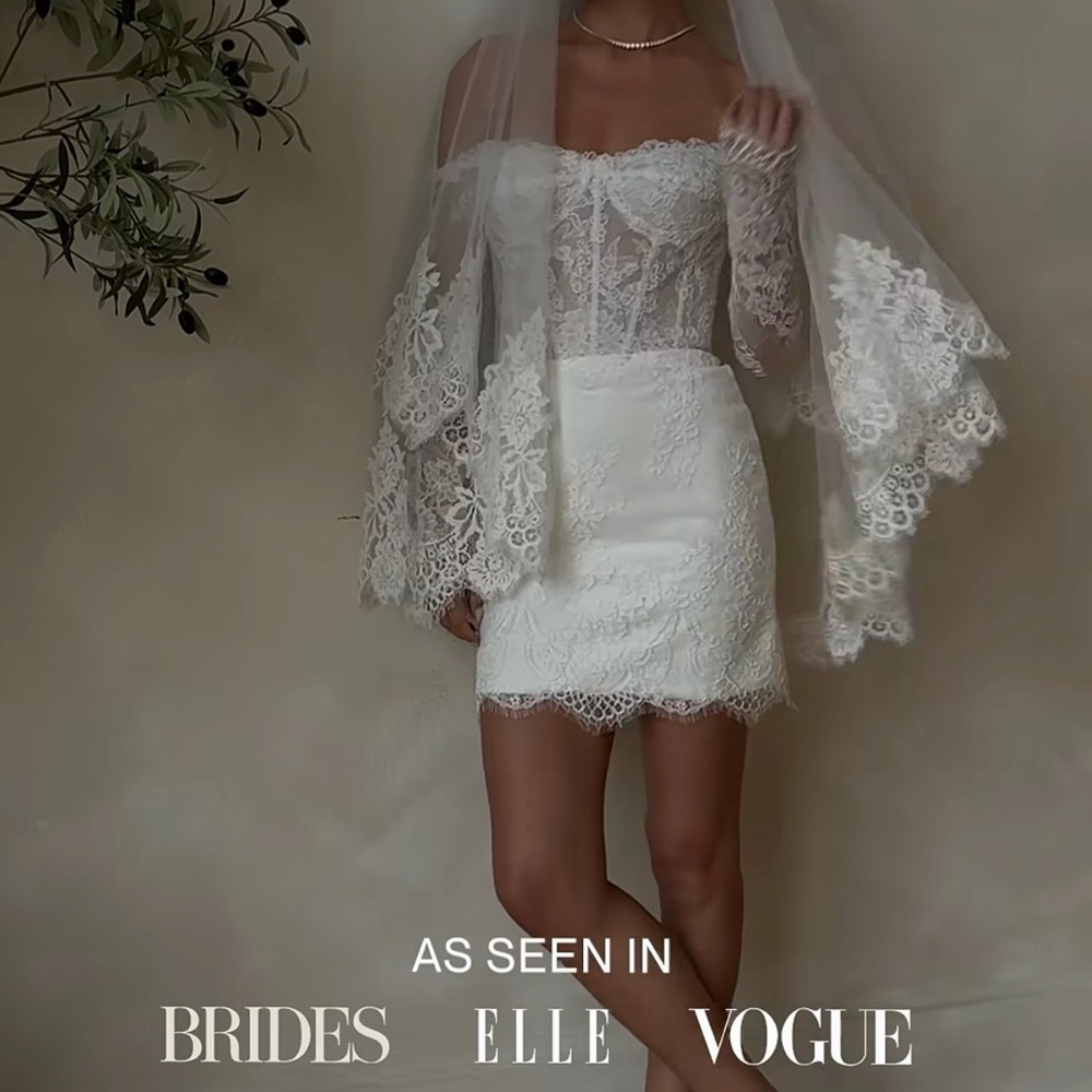 Elegant White Lace Off-Shoulder Dress Madeline Untamed Petals